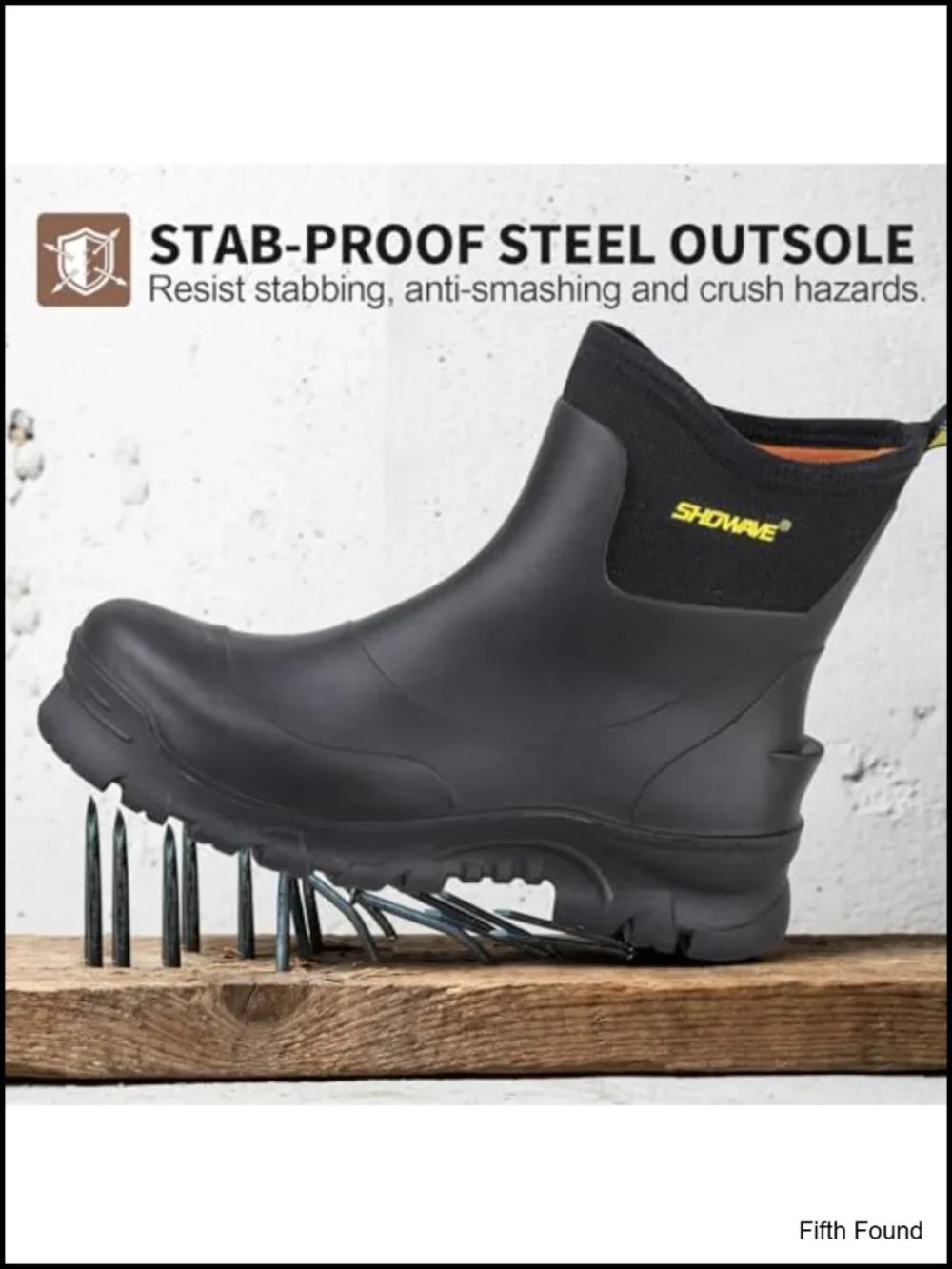 Men's Steel Toe Waterproof Rain Boots Ankle Work Boot for Construction Farming